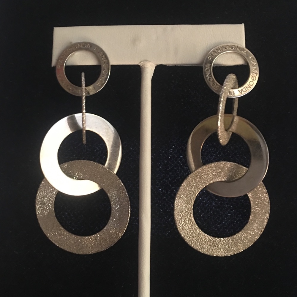 Pianegonda Silver Geometric Ring Earrings